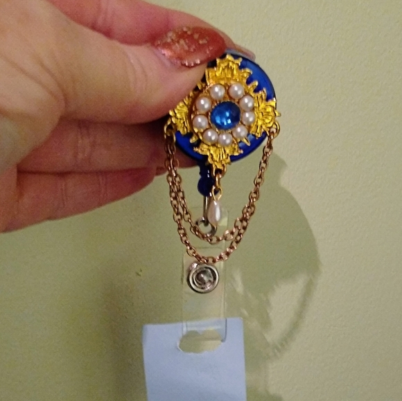 ID Badge Holder Royal Blue w/ White Mask - Picture 11 of 14